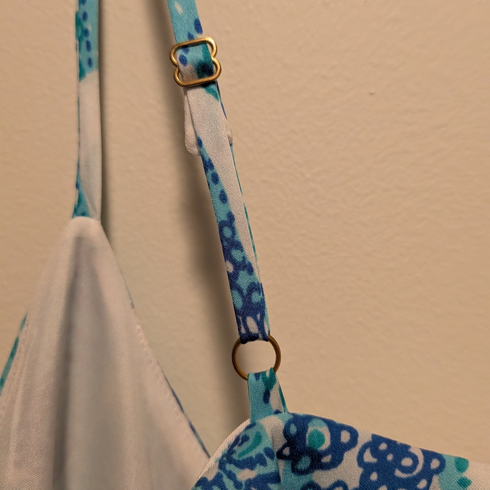 Lily Pulitzer Blue And White Summer Dress XXL Beach Lake Cruise Vacay - Picture 9 of 9